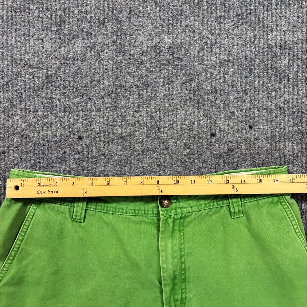 IZOD Saltwater Mens Chino Shorts Size 34 Green Cotton Flat Front Mid Rise Casua - Picture 5 of 9